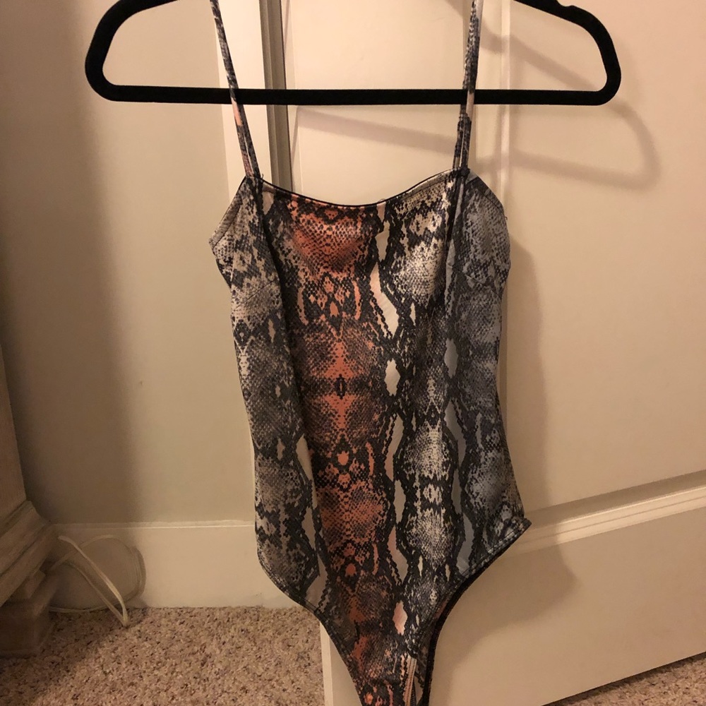 Blue blush snakeskin bodysuit